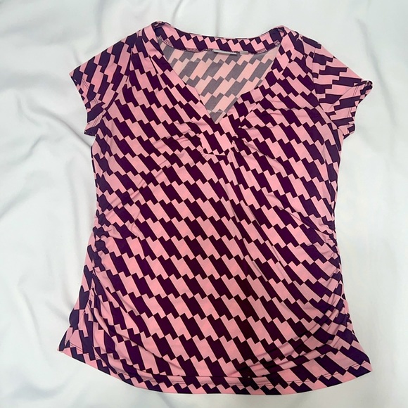 Chemisier New York & Company, Col Drapé, Manches 3/4, Extensible, Noir, Taille XS
